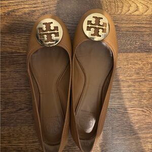 Tory Burch Tan Leather Reva Flats Size 8
